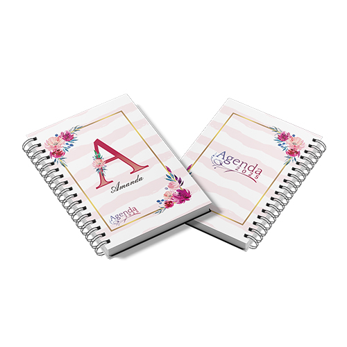 Agenda-Capa-e-Miolo-PERSONALIZADOS-Lombada-ou-Wire-O--Floral-08-15.5-x-21.5-Frente-colorida-(4x0)-Couche-150g-(Brilho)